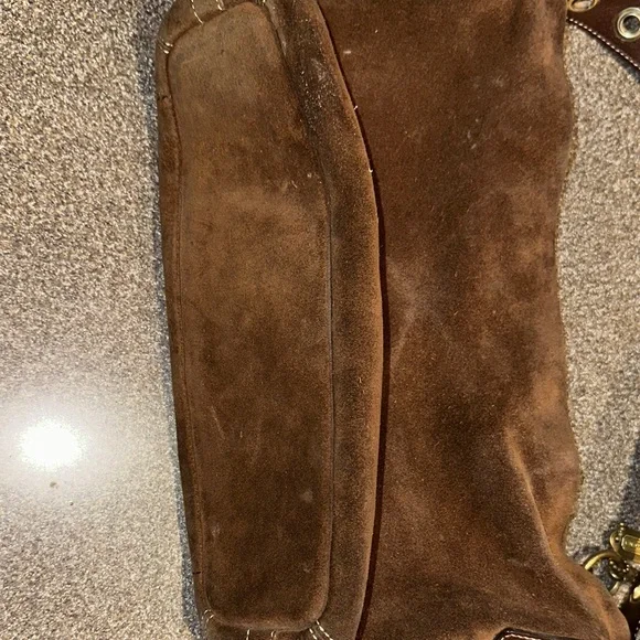 Coach Dark Brown Suede Fringe Hobo Bag - Picture 8 of 9